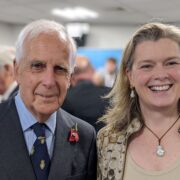 Two people smiling at the Lincolnshire Branch annual dinner 
