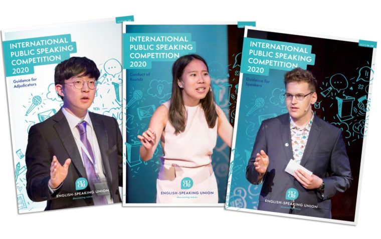 3 different front pages of International Public Speaking Competition 2022