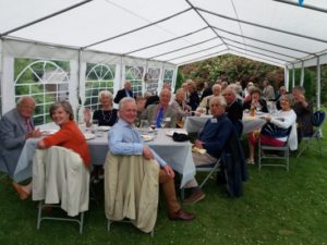 People dinning at the Garden Party