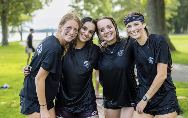 Group of female students standing together