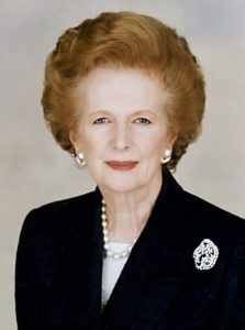 Margaret Thatcher posing for a picture